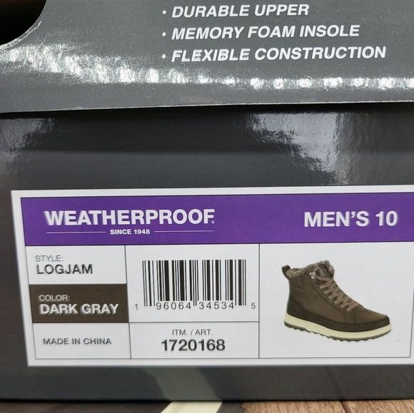 New Weatherproof Men's Log Jam Snow Boots Size 10 - Picture 8 of 8